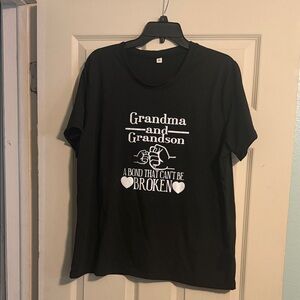 Black Graphic T-Shirt with White Print